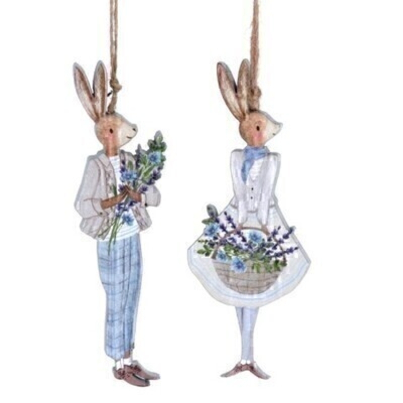 Choice of 2 Boy or Girl Bunny Easter Decoration By Gisela Graham